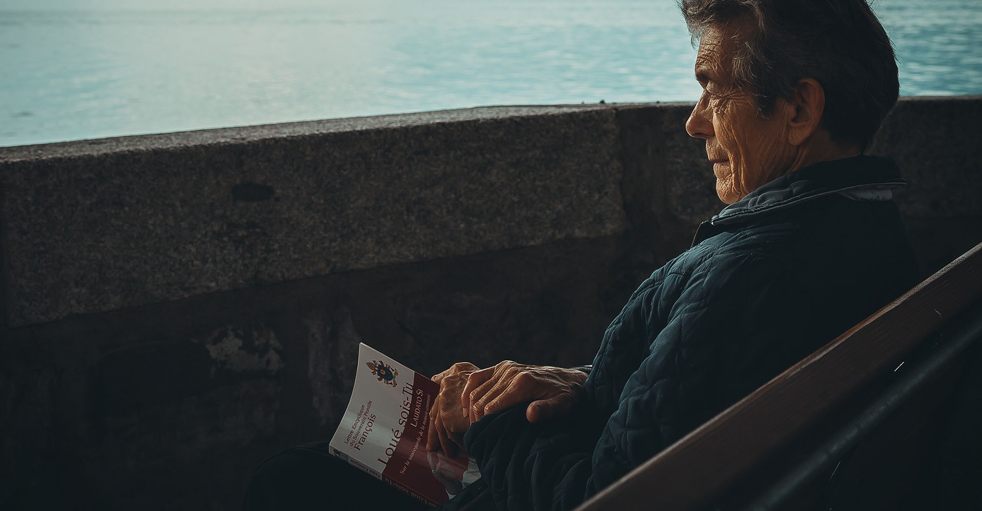 senior man reading