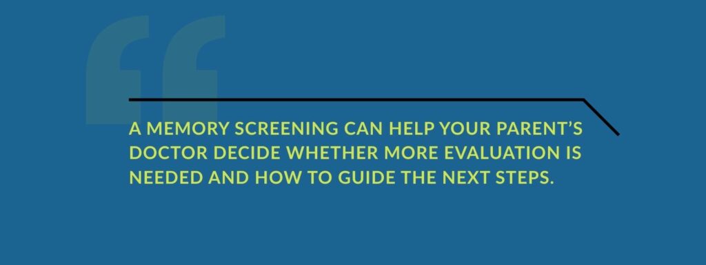 infographic that says A memory screening can be a valuable step in proactive health management, offering clarity and a path for future support.